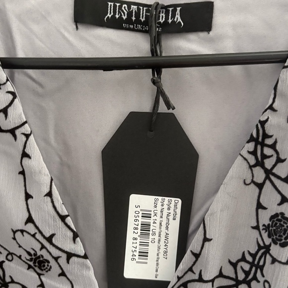 Rosethorn Flocked Velour Chiffon Faux Wrap Mini Dress Sz 10 – Romantic Velvet - Picture 8 of 8